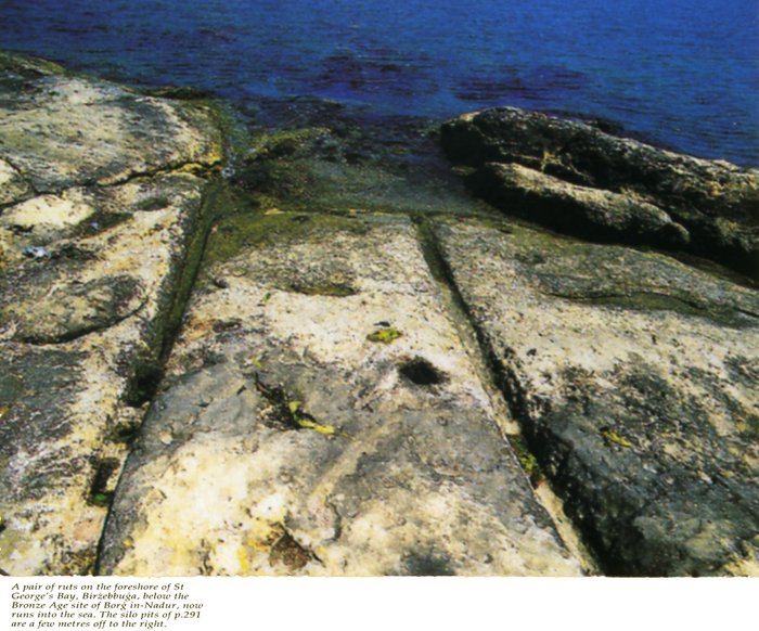 Malta island, the shore of the bay St. Georg. The photo taken by Daniel Cilia, published in the book by D.H.Trump Malta. Prehistory and Temples.